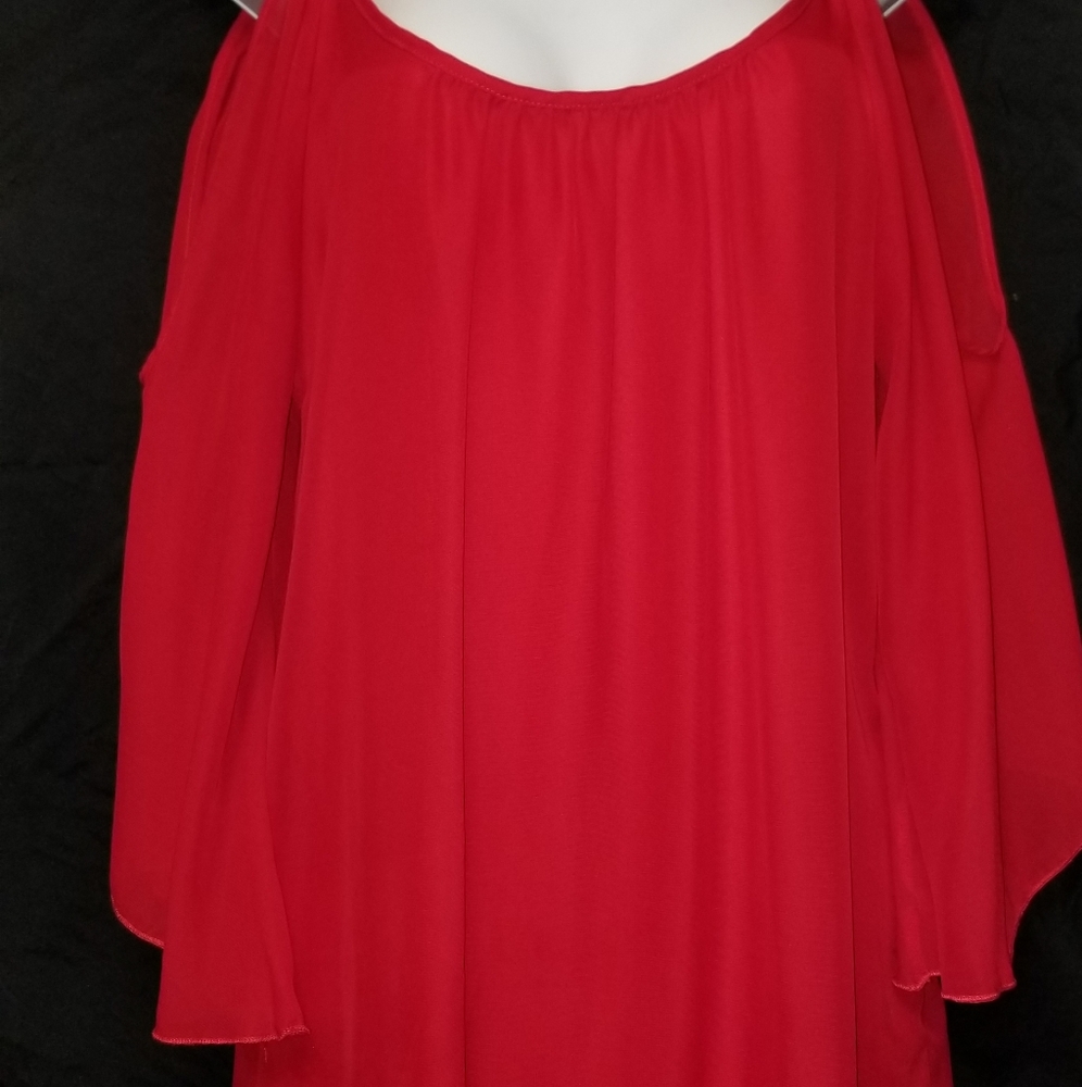 Cold shoulder sheer top